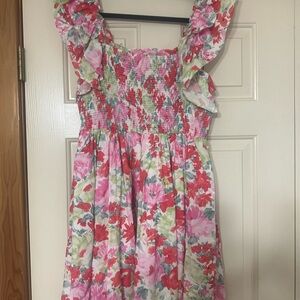 Entro Floral Kids Dress - Pink and Red